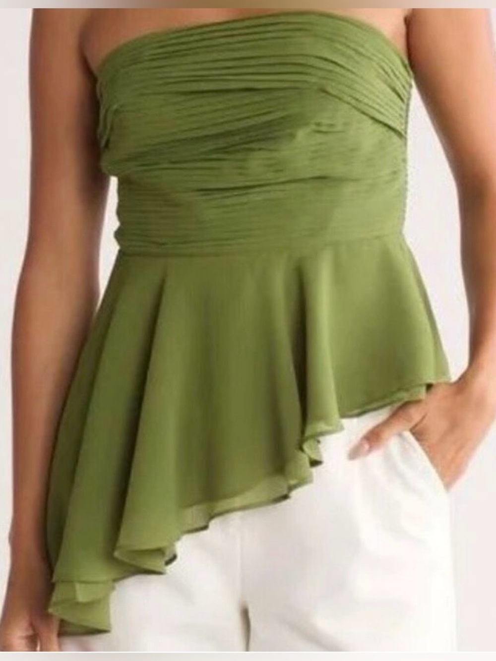 Parker THE DELILAH STRAPLESS TOP IN CALLISTO GREEN NWT , sz : 8 - Picture 2 of 8